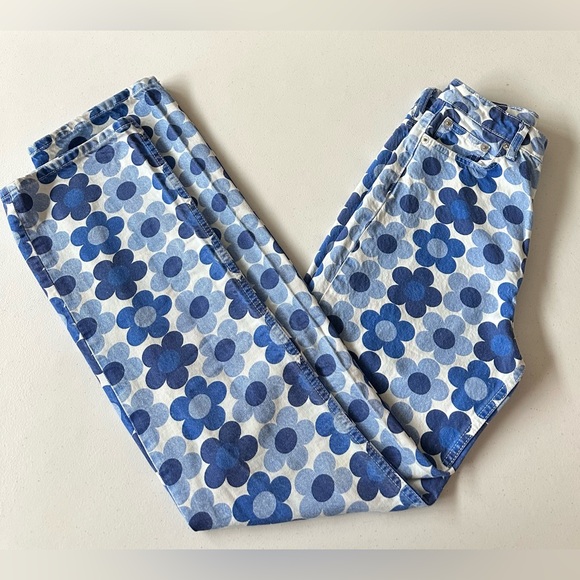 ZARA Straight leg Floral Print Jeans Size 2 - Picture 9 of 13